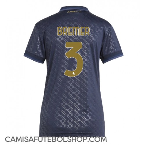 Camisa de time de futebol Juventus Gleison Bremer #3 Replicas 3º Equipamento Feminina 2024-25 Manga Curta